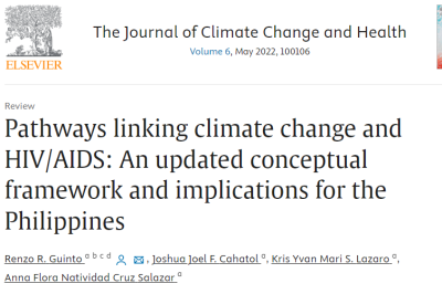 Pathways linking climate change and HIV/AIDS: An updated conceptual framework and implications for the Philippines