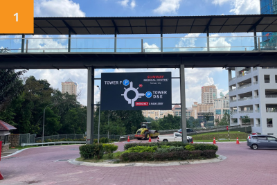 At the first roundabout, keep left towards FutureX.