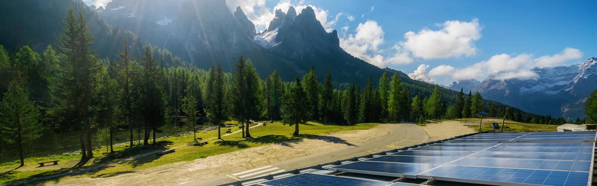 Solar panels in nature