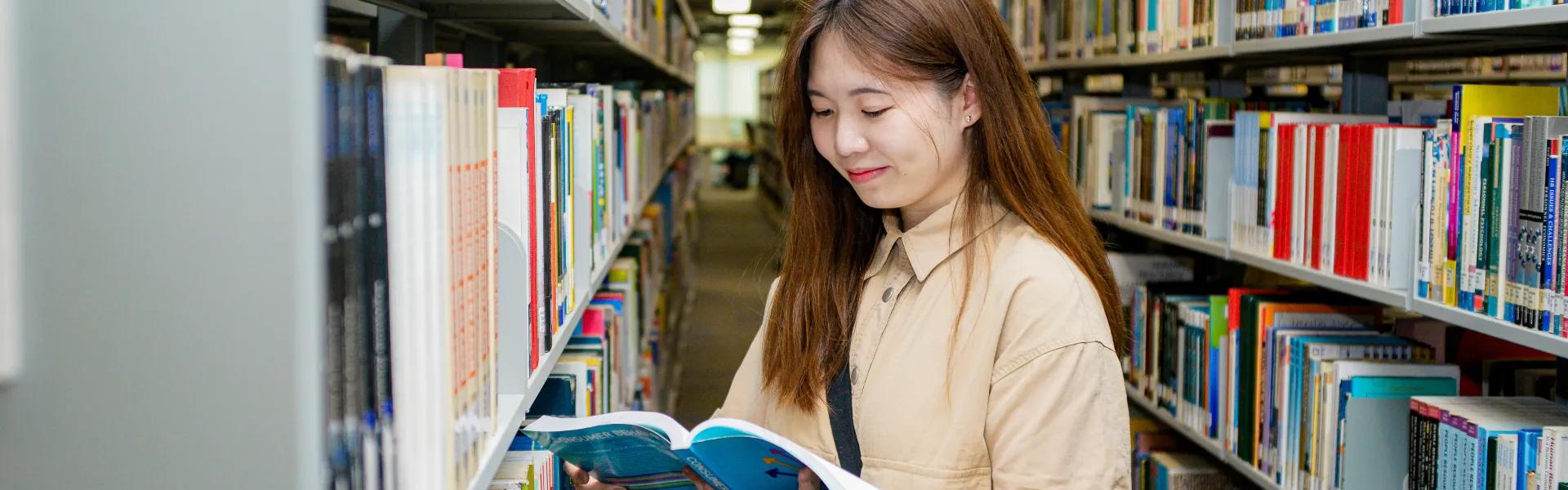 Student in Library