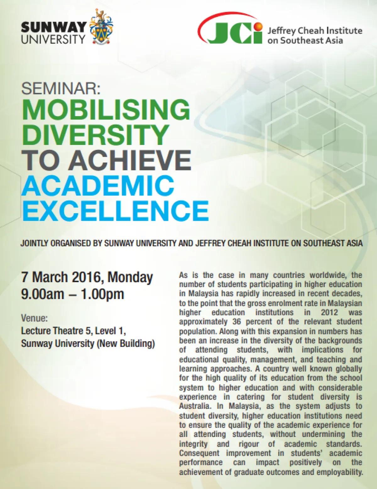 Mobilising Diversity to Achieve Academic Excellence