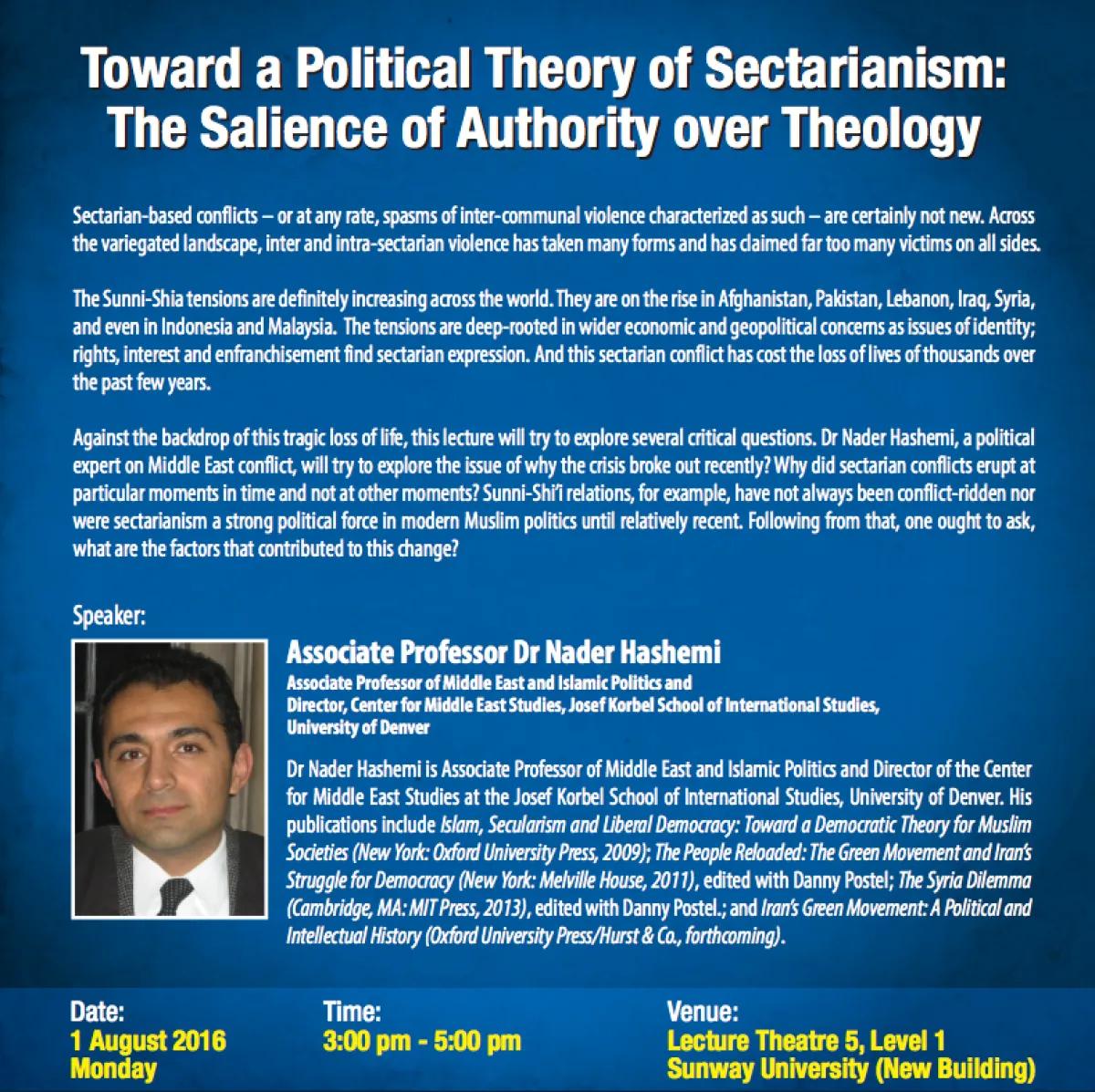 Toward a Political Theory of Sectarianism: The Salience of Authority over Theology