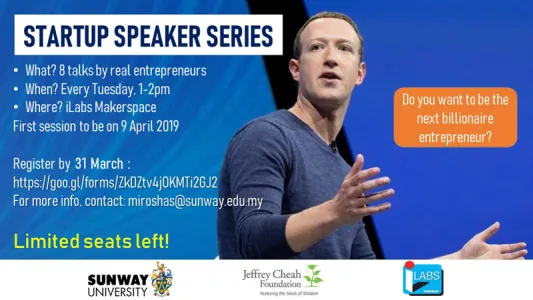 STARTUP SPEAKER SERIES by Sunway iLabs