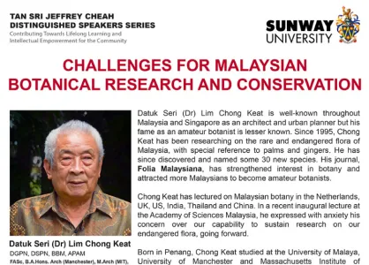 CHALLENGES FOR MALAYSIAN BOTANICAL RESEARCH AND CONSERVATION