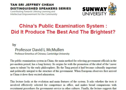 China's Public Examination System: Did It Produce the Best and the Brightest?