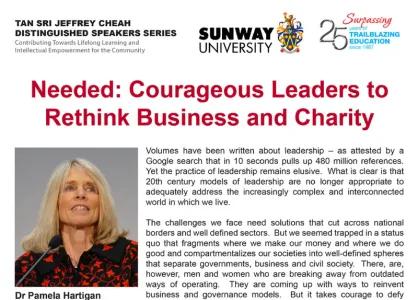 Needed: Courageous Leaders to Rethink Business and Charity