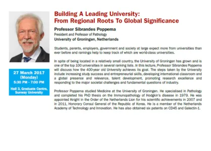 Building A Leading University: From Regional Roots To Global Significance