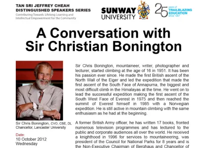 A Conversation with Sir Christian Bonington