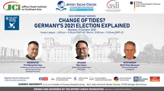 JCI-JSC-ASLI Webinar: Change of Tides? - Germany's 2021 Election Explained