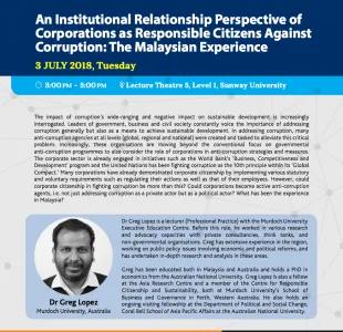 An Institutional Relationship Perspective of Corporations as Responsible Citizens Against Corruption: The Malaysian Experience