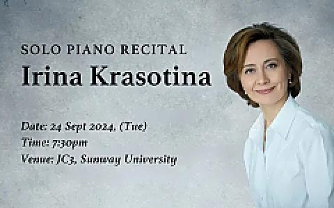Solo Piano Recital with Moscow State Conservatory Music Tchaikovsky Pianist Irina Krasotina