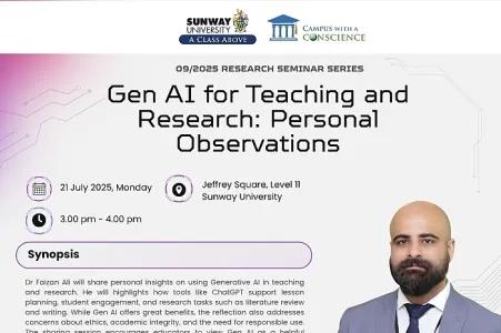 SBS Research Seminar Series: Gen AI for Teaching and Research