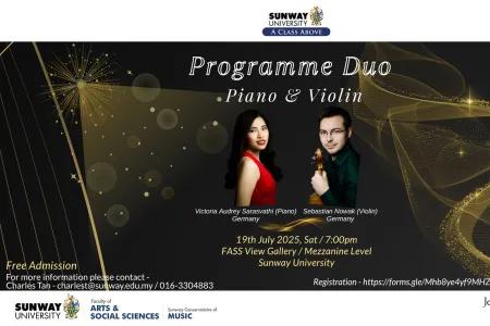 Programme Duo (Violin and Piano) - Sebastian Nowak &amp; Victoria Audrey Sarasvathi from Germany