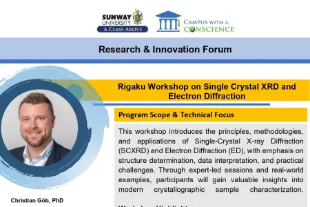 Rigaku Workshop on Single Crystal XRD and Electron Diffraction