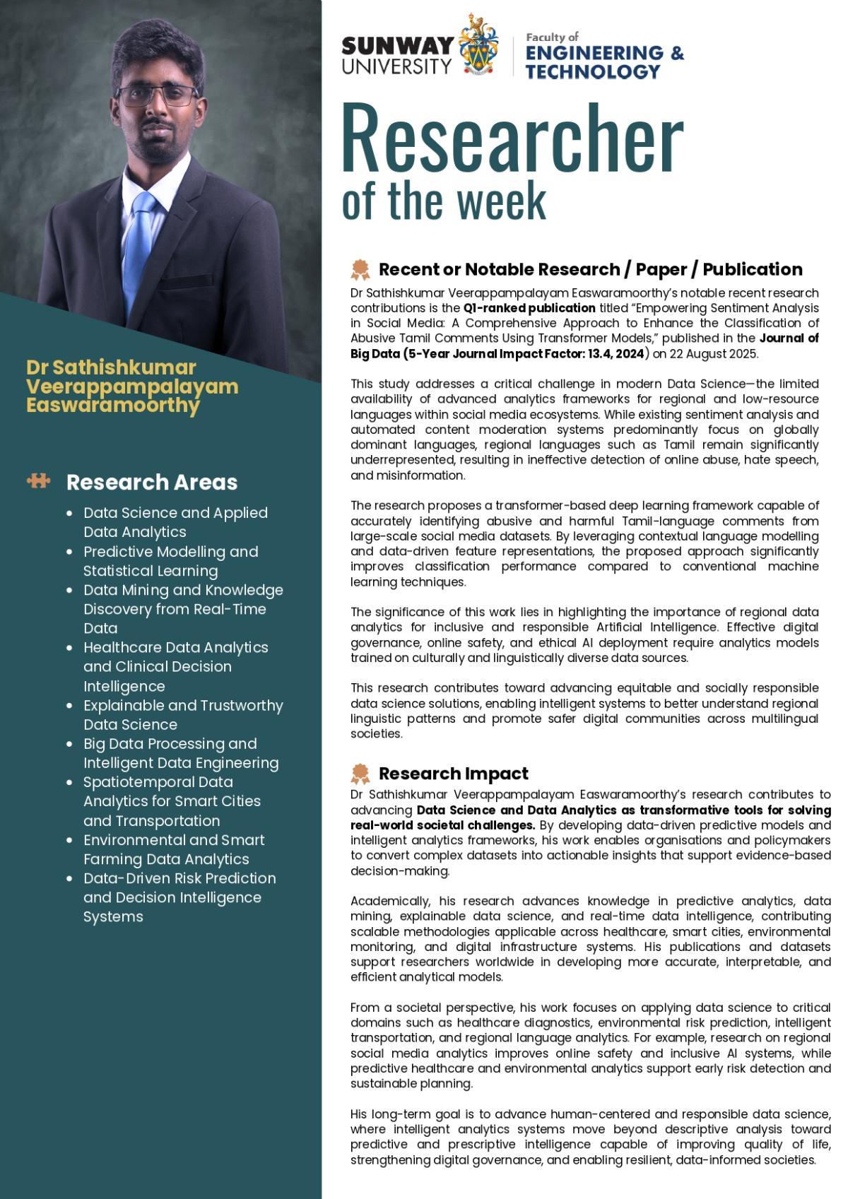 Researcher of the week