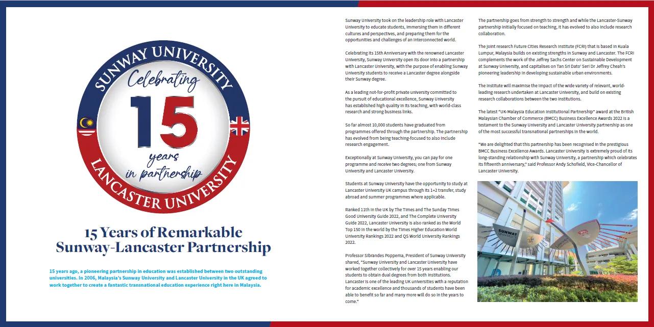 15 years remarkable partnership brochure