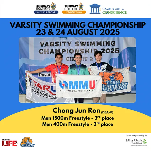 Victory in the Pool: Outstanding Achievements by Team Sunway at the Varsity Swimming Championship!