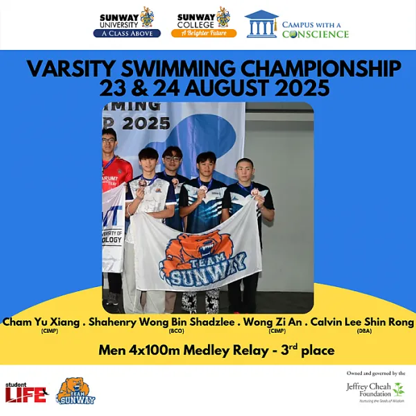 Victory in the Pool: Outstanding Achievements by Team Sunway at the Varsity Swimming Championship!