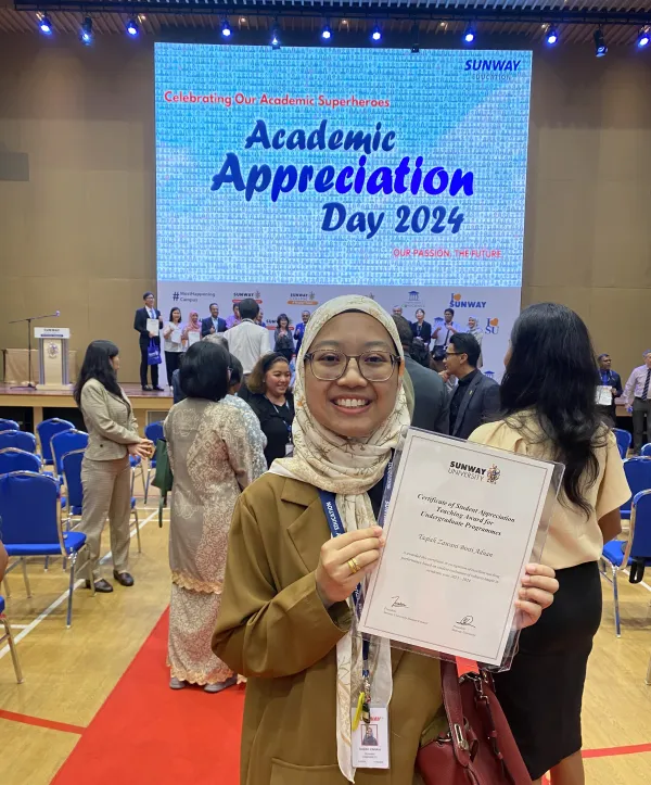 CCLJ Celebrates Taqiah Zawani Adnan’s Student Appreciation for Teaching Award 2024