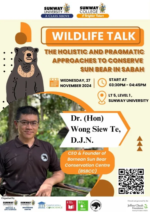 Wildlife Talk: The Holistic and Pragmatic Approaches To Conserve Sun Bear In Sabah