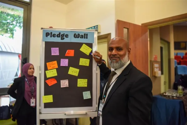 Delegates posted their pledges for Inclusive Education on the wall.