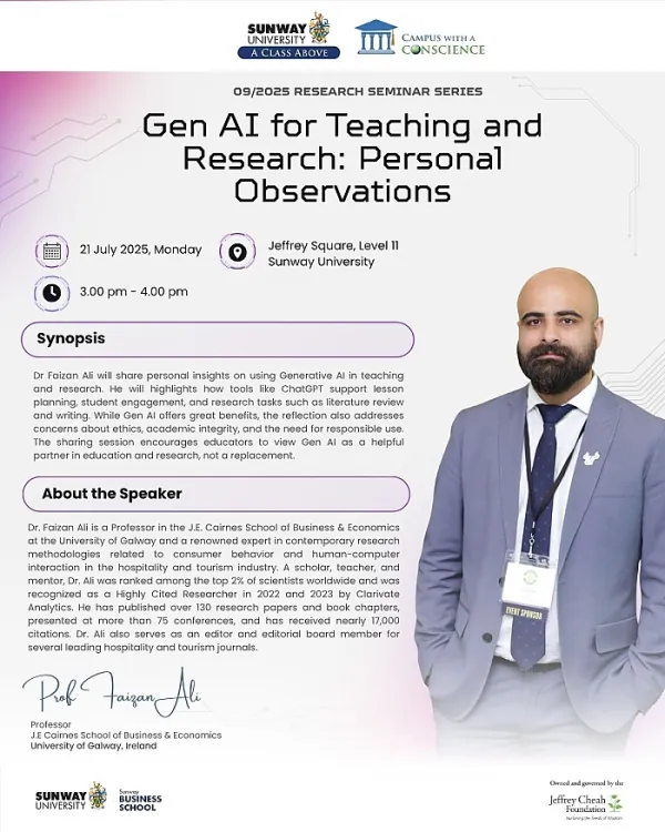 SBS Research Seminar Series: Gen AI for Teaching and Research