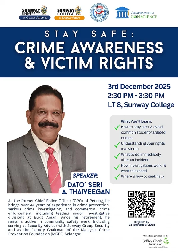 Crime Awareness & Your Rights as a Victim - Special Talk by Dato’ Seri A. Thaiveegan