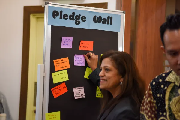 Delegates posted their pledges for Inclusive Education on the wall.