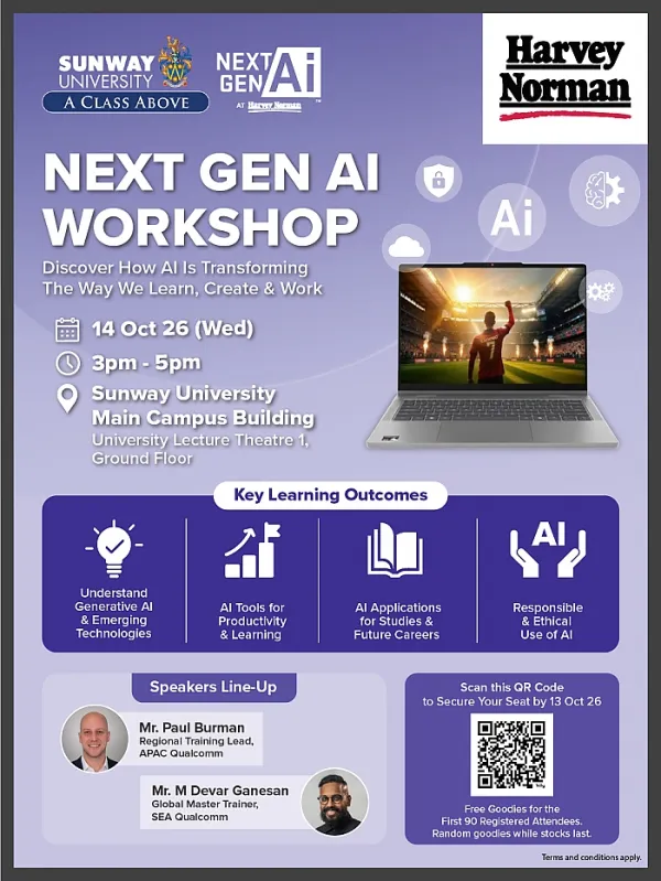Sunway University x Harvey Norman Next Gen AI Workshop