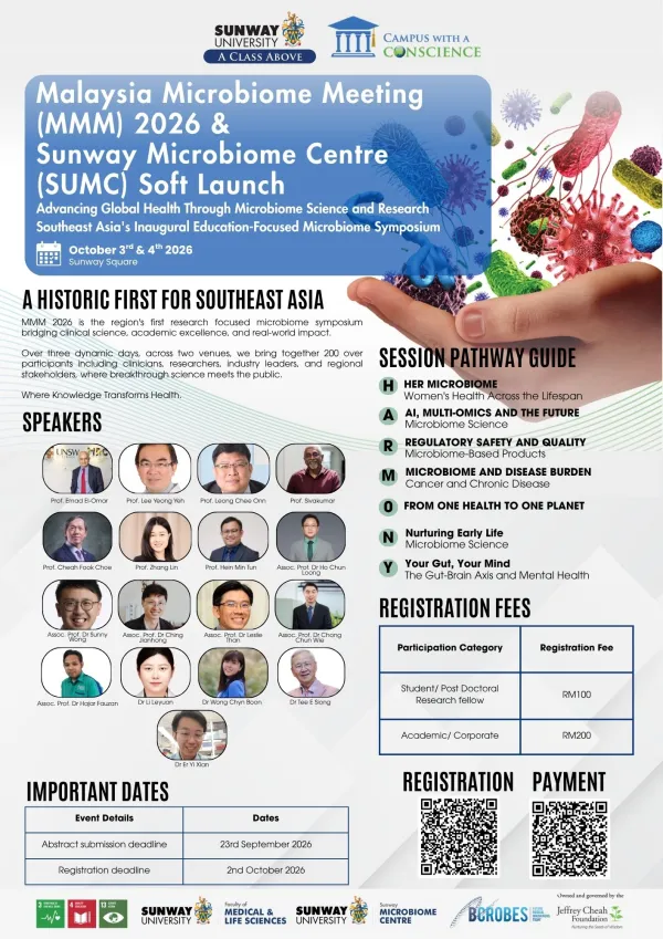 Malaysia Microbiome Meeting 2026 & Soft Launch of the Sunway Microbiome Centre