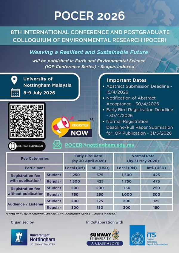 The 8th International Conference and Postgraduate Colloquium of Environmental Research (POCER 2026)