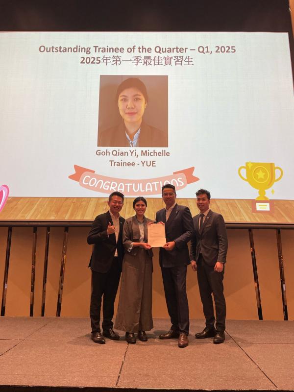 Internship [SHTM x Sheraton &amp; Four Points, Hong Kong] Outstanding Trainee of the Quarter