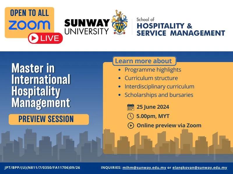 Master in International Hospitality Management Preview Session