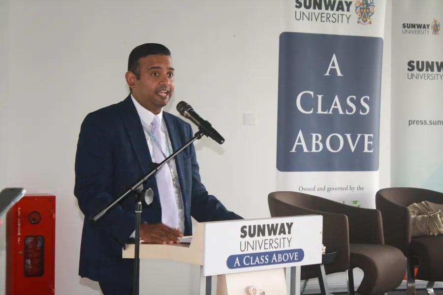 Our Provost, Prof Abhimanyu Veerakumarasivam giving his officiation speech.