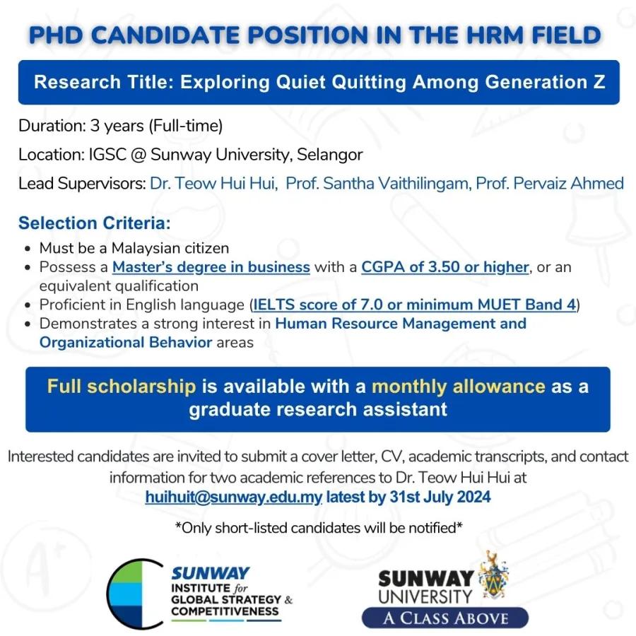 Sunway IGSC_PhD Ad
