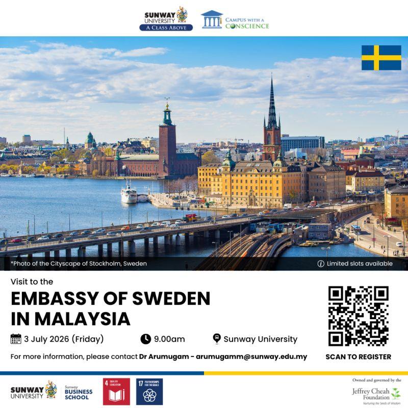 Sunway Business School Embassy Series: Visit to the Embassy of Sweden in Malaysia