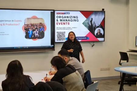 Ms Hairani delivers her Pocket Talk on "Organizing and Managing Events" to attendees