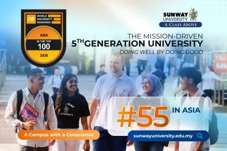 Sunway University Ascends to #55 in QS Asia University Rankings 2026, Advancing Excellence and Prestige