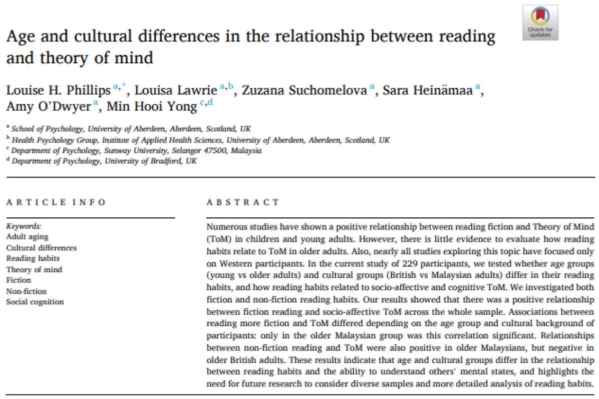 Outstanding Research Achievement from the School of Psychology, FMLS