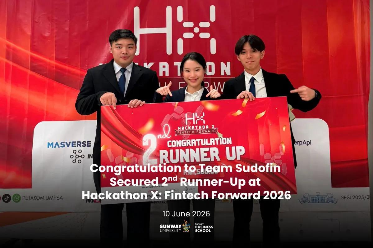 Team Sudofin Secures 2nd Runner-Up Position at Hackathon X: Fintech Forward 2026
