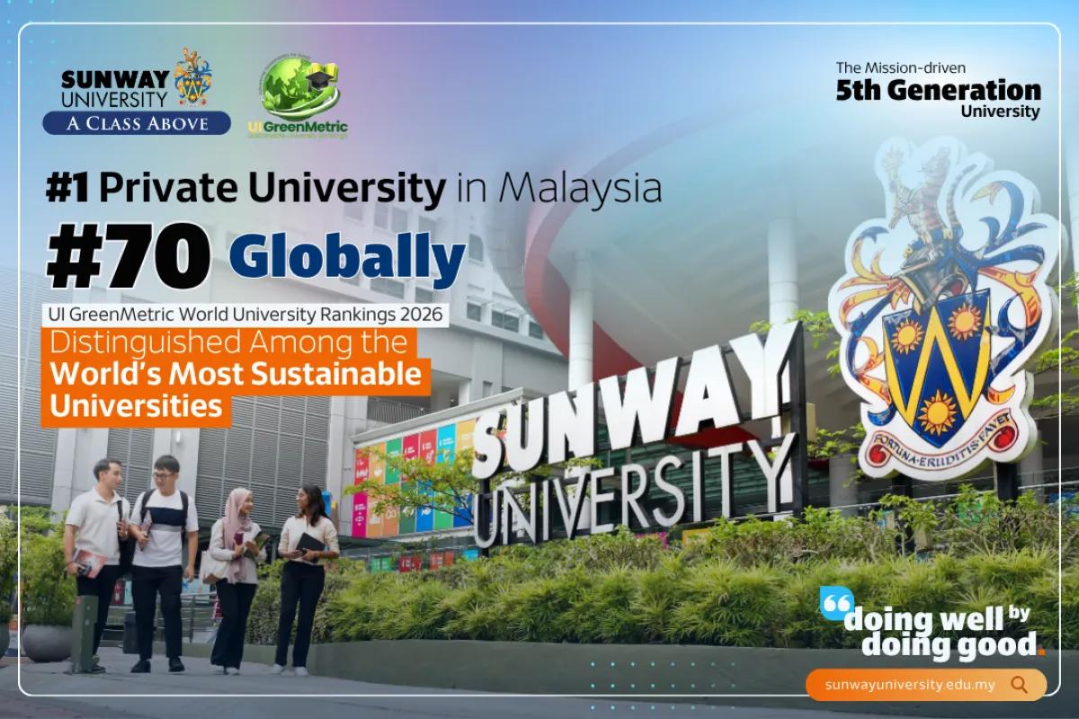 Sunway University Leads Malaysia’s Private Universities in Global Sustainability Standing