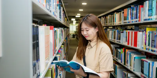 Student in Library
