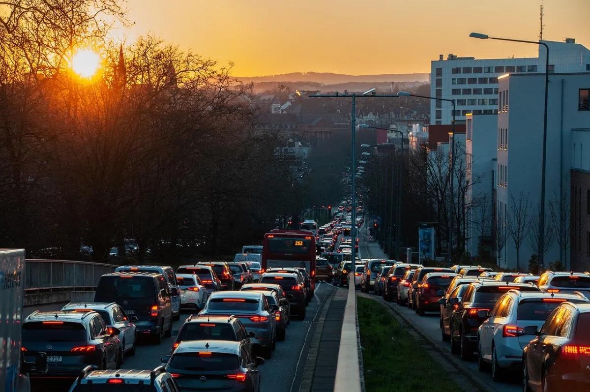 Cars in traffic